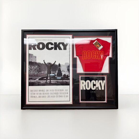 1976 Rocky Movie Memorabilia Authentic Framed Shirt Poster Vinyl Album - Picture 1 of 16